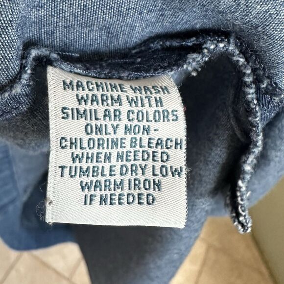 Go Softly Women’s Dress 2X Floral Cottage Denim Blue Patio House Zip Up - Picture 5 of 9